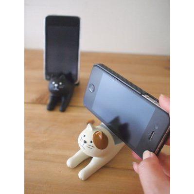 DECOLE concombre のび猫スマホスタンド 黒猫｜piccola｜02