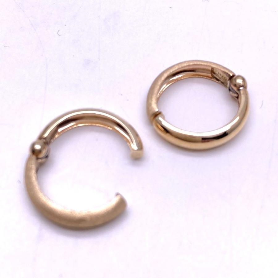 K10イエローゴールド リバーシブルデザインピアリング : Piccoli-punti 