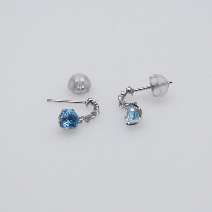 K14 ホワイトゴールド ブルートパーズ ピアス : Piccoli-punti - 通販