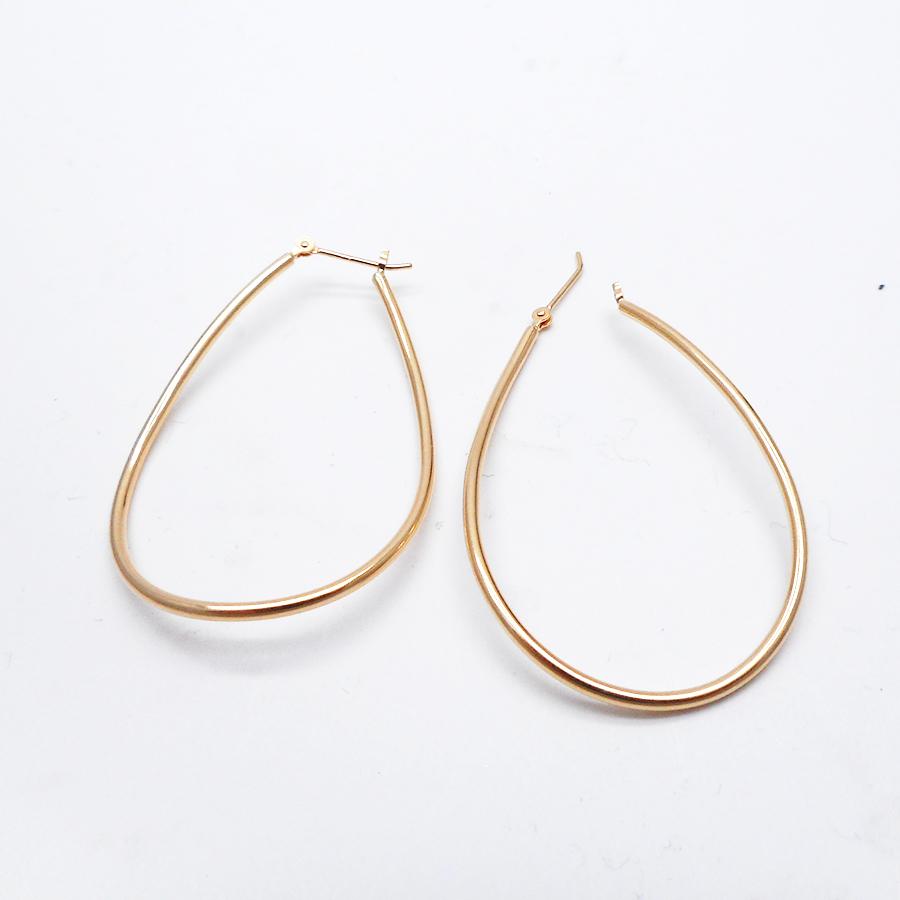 K18イエローゴールド ジガネフープピアス : Piccoli-punti - 通販 