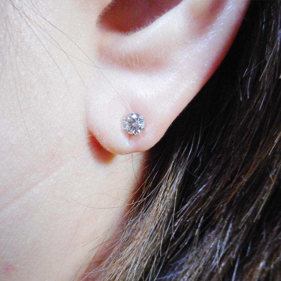 プラチナ ダイヤモンドスタッドピアス プラチナ ダイヤモンドピアス スタッドタイプ : Piccoli-punti - 通販