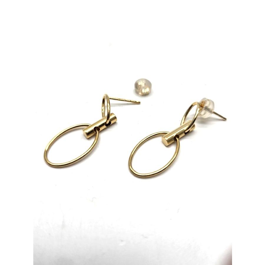 K14ホワイトゴールド（金メッキ）ピアス スタッドタイプ : Piccoli 