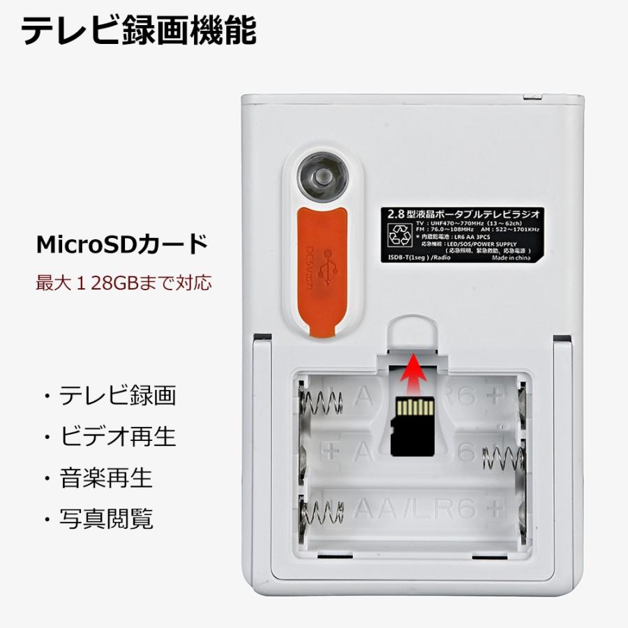 2.8インチポータブルテレビ FM/AMラジオ テレビ録画 ラジオ録音 懐中