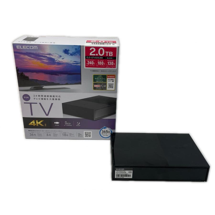 ELECOM HDD ELD-GTV020UBK ほぼ新品 ELECOM PC周辺機器 外付けハードディスク ELD-GTV020UBK ◇2001