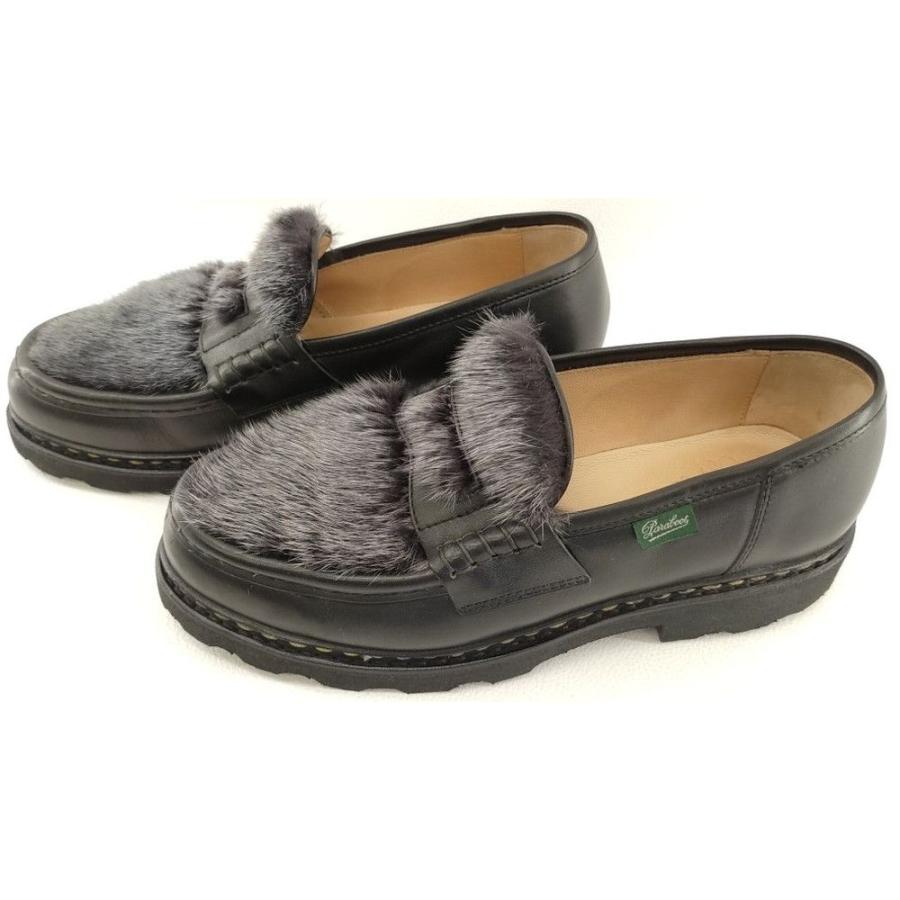 PARABOOT シューズ REIMES ミンクファー 102985 ブラック 6(24.0) パラブーツ◆3101/西伊場店｜pickupjapan｜02