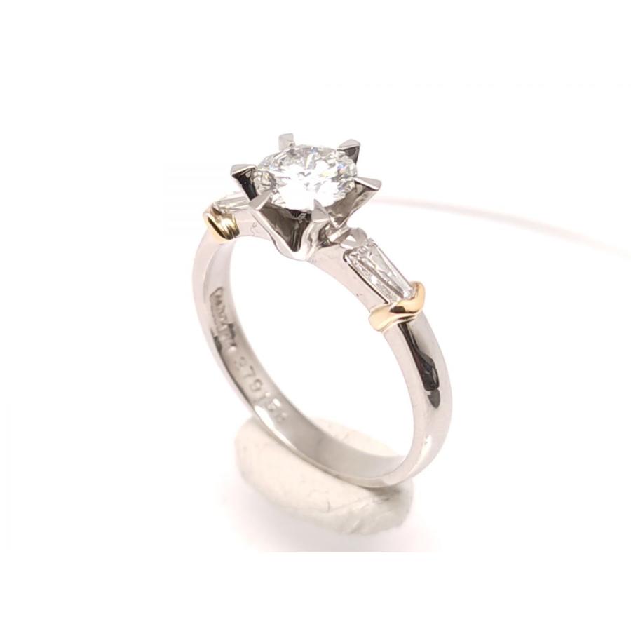 リング K18×Pt900 4.29g ダイヤ 0.641ct 11.5号 中古 指輪 レディース 