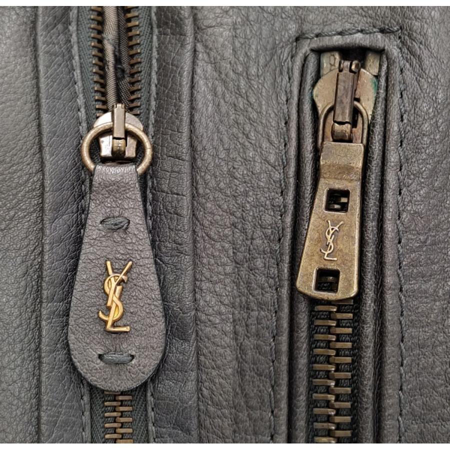 イヴ・サンローラン レザージャケット グレー 46 172836 Y5SAC メンズ Yves Saint Laurent◆3101/西伊場店｜pickupjapan｜07