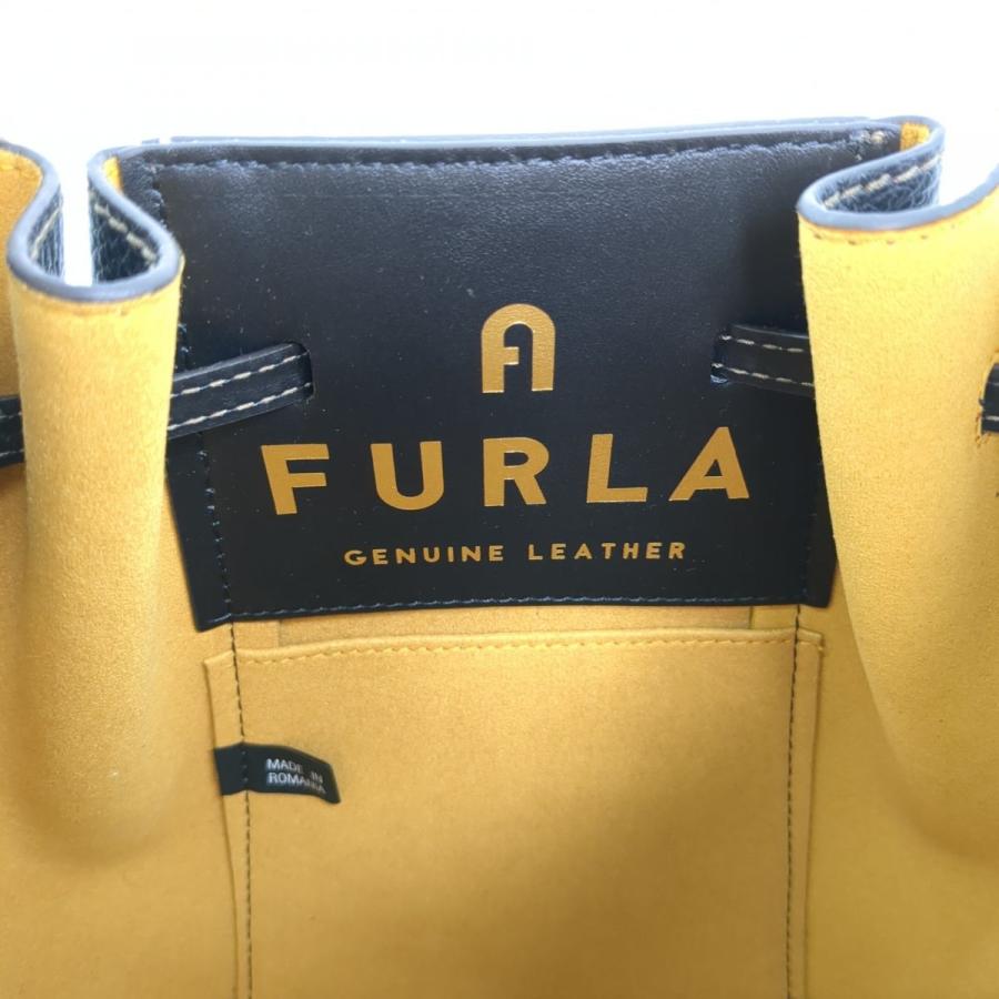 美品 FURLA フルラ MIASTELLA ミアステラ バケットバッグ ショルダーバッグ レザー ブラック 巾着型  レディース バッグ ◆3102/掛川店｜pickupjapan｜07