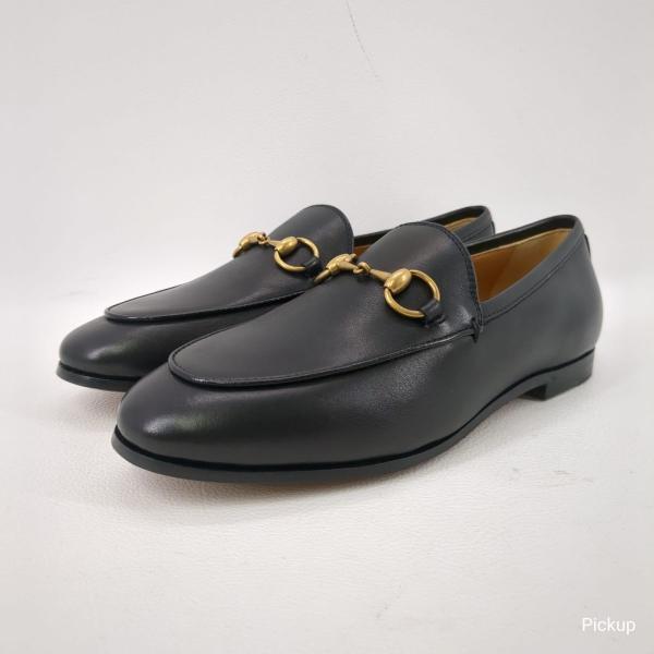 ☆良品 グッチ ヨルダーン レザー ビットローファー シューズ 黒 イタリア製 GUCCI（グッチ） 【美品】グッチ ヨルダーン レザーホースビット