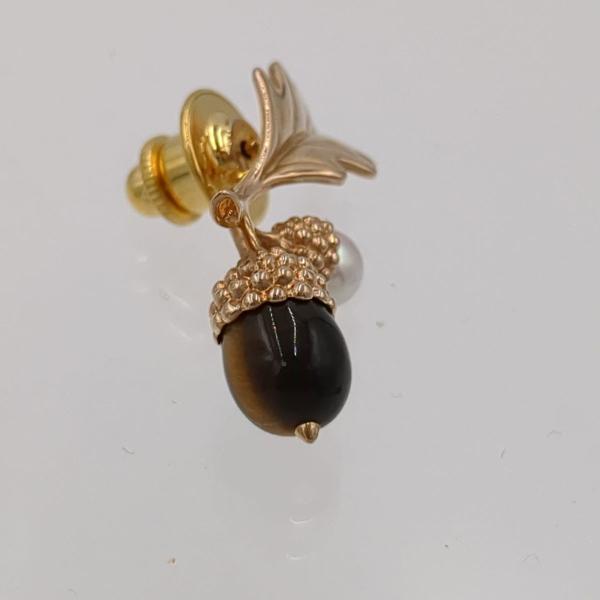 MIKIMOTO（ミキモト） ブローチ ラペルピン k18 YG パール タイガー