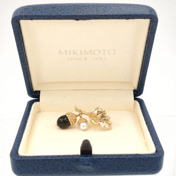 MIKIMOTO（ミキモト） ブローチ ラペルピン k18 YG パール タイガー