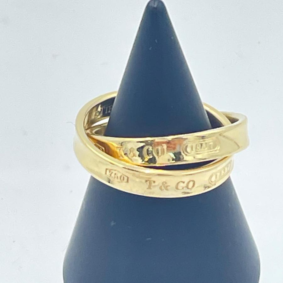 貴金属 リング Tiffany & Co. K18 YG 7.72g 10.5号 二連リング 
