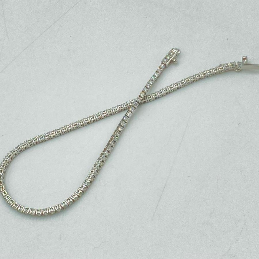 貴金属 ホワイトゴールド ブレスレット K18 WG 4.96g ダイヤモンド