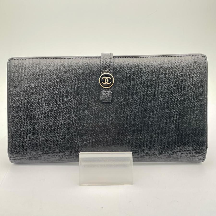 CHANEL（シャネル） 三つ折り長財布 ココマーク ブラック レザー