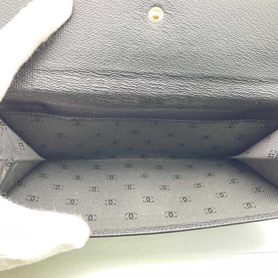 CHANEL（シャネル） 三つ折り長財布 ココマーク ブラック レザー