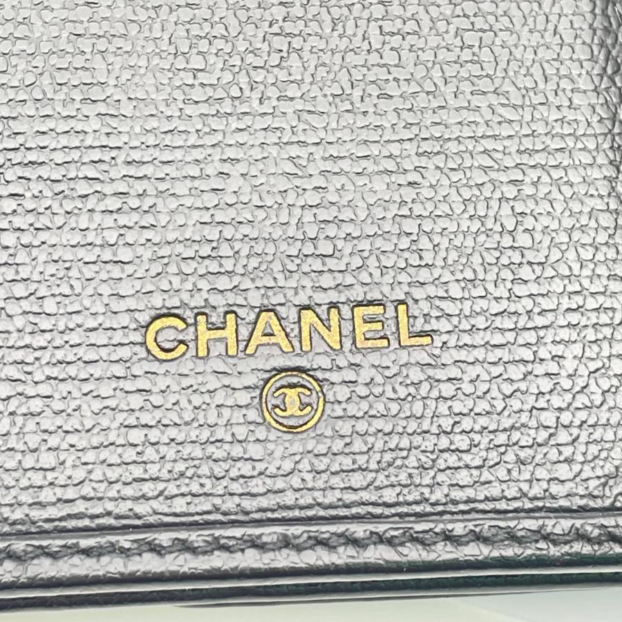 CHANEL（シャネル） 三つ折り長財布 ココマーク ブラック レザー