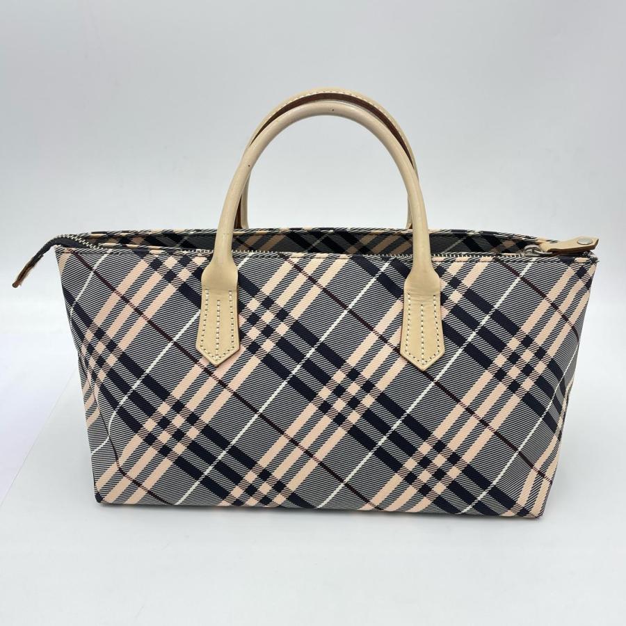 BURBERRY BLUE LABEL ハンドバッグ ノバチェック グレー×ピンク 