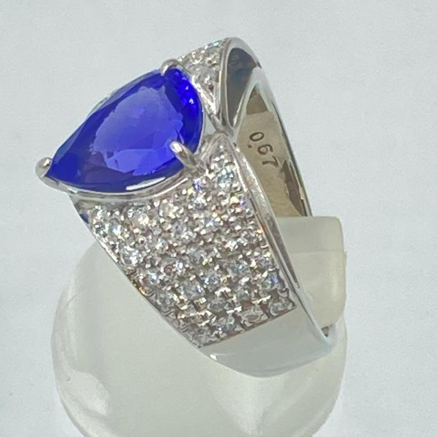貴金属 プラチナ リング Pt900 11.60g タンザナイト 3.27ct 
