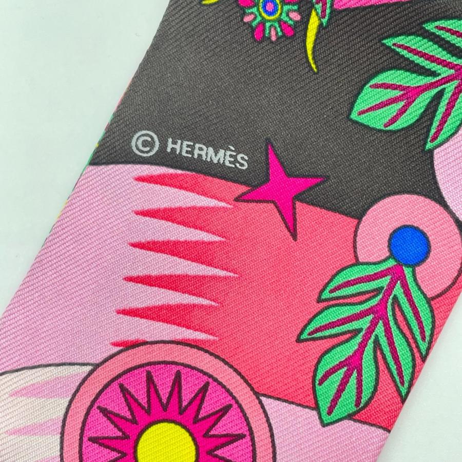 HERMES（エルメス） 美品 ツイリー ペガサスの源泉 ピンク系 シルク100