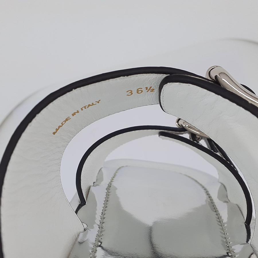 PRADA プラダ レザーサンダル ホワイト×シルバー 36 1/2(約23.5 PRADA プラダ レザーサンダル ホワイト×シルバー 36 1/2(約23.5