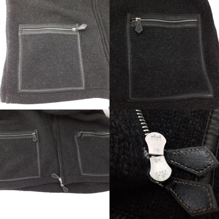 HERMES エルメス ヤク ウール レザーパーツ ダブルジップアップ HERMES エルメス ヤク ウール レザーパーツ ダブルジップアップ