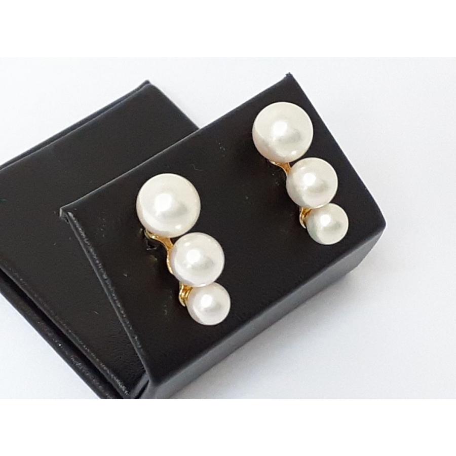 K18WG アコヤパール ピアス 6.7mm