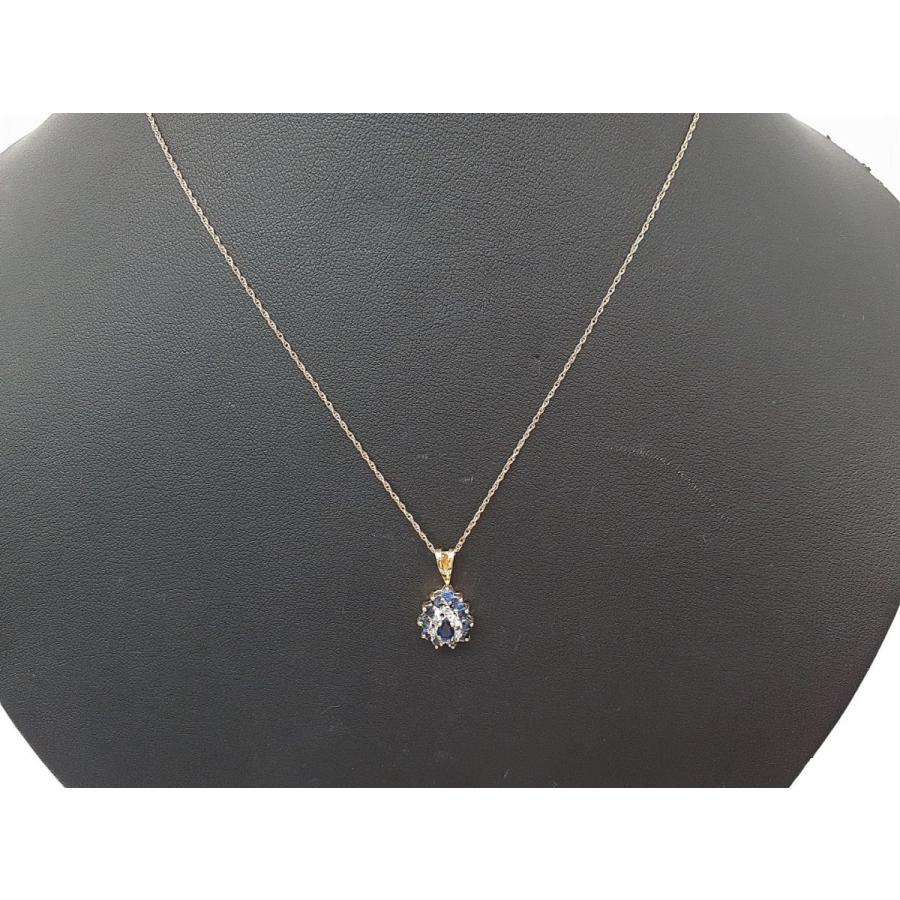 K18刻印あり】サファイアネックレス【ノーブランド】38cm