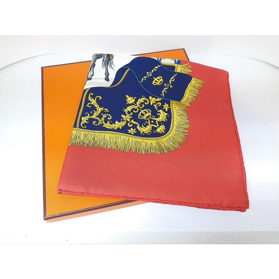 HERMES CARRE エルメス カレ90 スカーフ レッド系