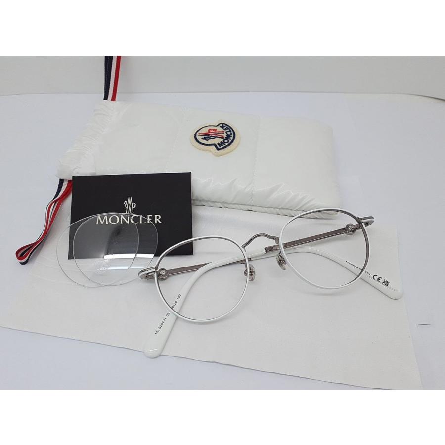 MONCLER モンクレール メガネフレーム ML5204-H-021 ホワイト×シルバー  