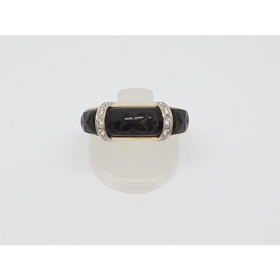 TASAKI タサキ k18 リング オニキス 8.29g ダイヤモンド 0.08 TASAKI タサキ k18 リング オニキス 8.29g ダイヤモンド 0.08