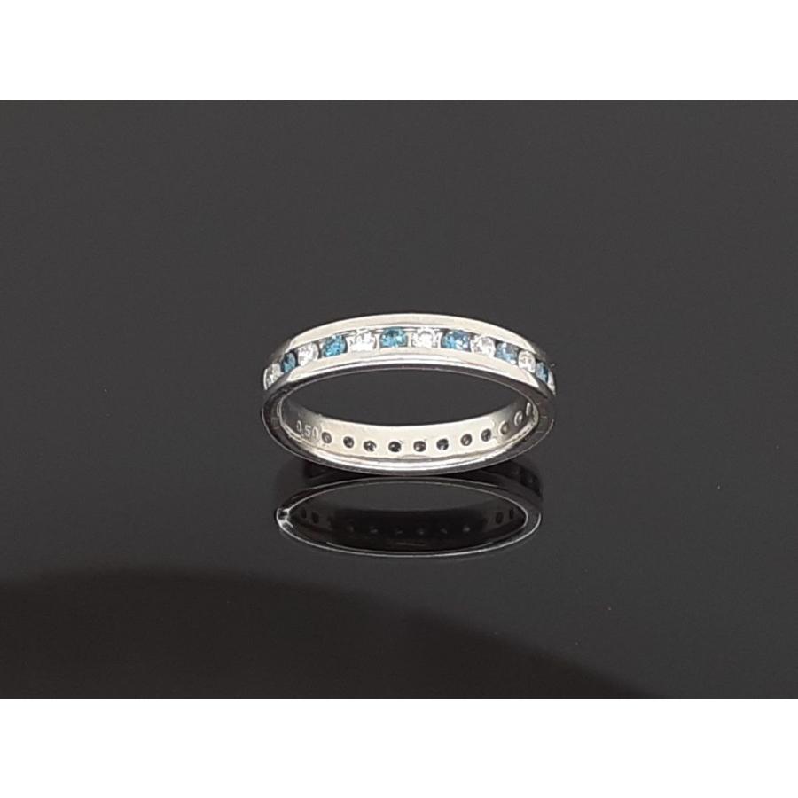 プラチナ リング ダイヤモンド ブルーダイヤモンド 0.5ct Pt900 3.73 