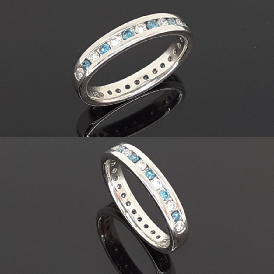プラチナ リング ダイヤモンド ブルーダイヤモンド 0.5ct Pt900 3.73 