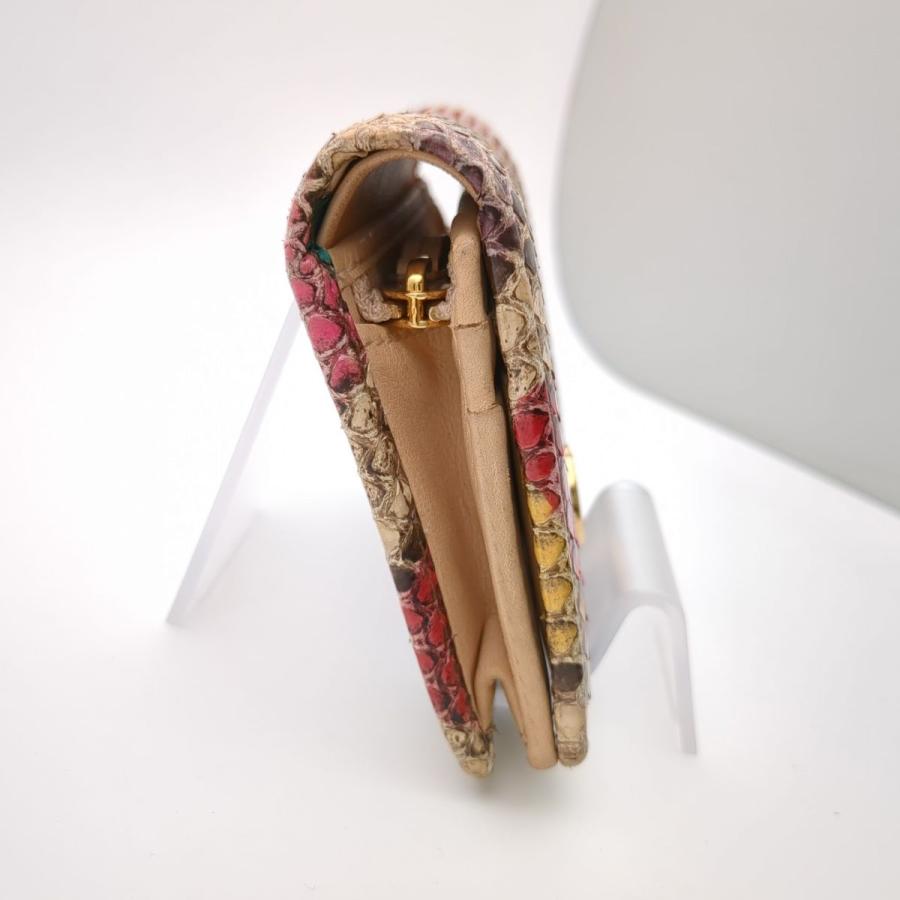 GUCCI グッチ GGマーモント二つ折り財布 マルチカラー パイソンレザー 