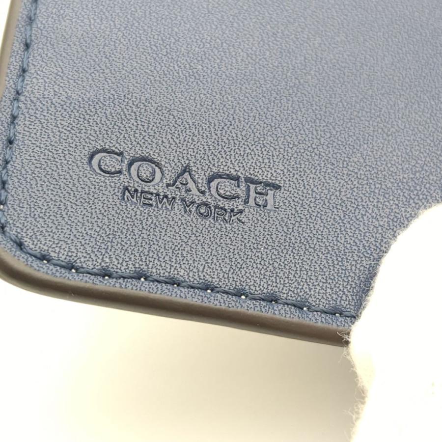 COACH コーチ 二つ折り財布 PVCxレザー ホワイトxブルー 花柄 COACH コーチ 二つ折り財布 PVCxレザー ホワイトxブルー 花柄