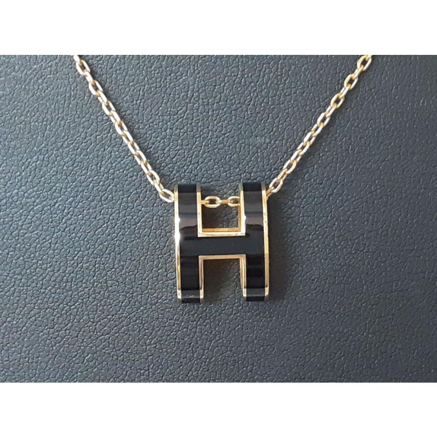 HERMES エルメス ネックレス ポップアッシュ ブラックxゴールド HERMES エルメス ネックレス ポップアッシュ ブラックxゴールド