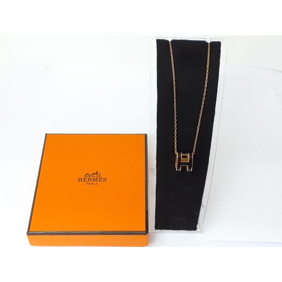 HERMES エルメス ネックレス ポップアッシュ ブラックxゴールド HERMES エルメス ネックレス ポップアッシュ ブラックxゴールド