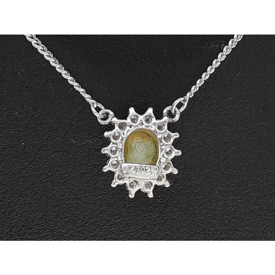 プラチナ ネックレス 天然 クリソベリルキャッツアイ 0.47ct 