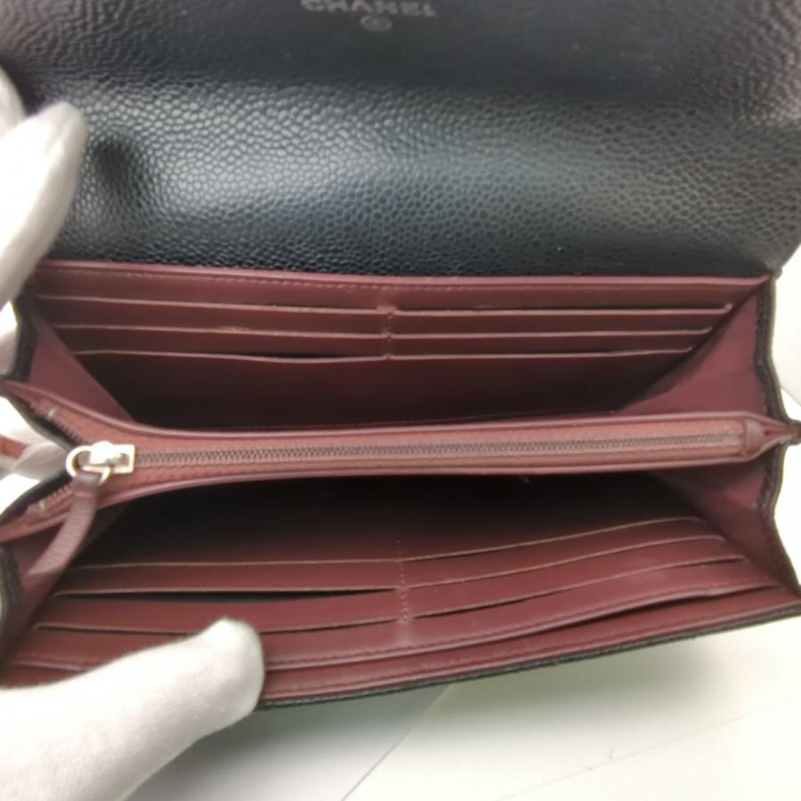 CHANEL シャネル マトラッセ 二つ折り長財布 ブラックxシルバー CHANEL シャネル マトラッセ 二つ折り長財布 ブラックxシルバー