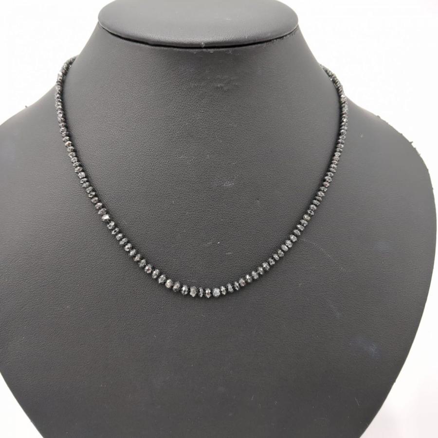 K18 WG ブラックダイヤモンド ネックレス 7.29g 30ct 40-45cm ホワイト
