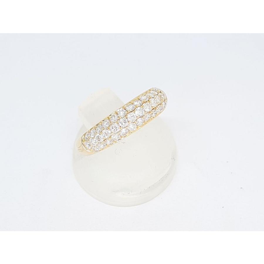 K18 ダイヤモンド リング YG 3.05g 0.7ct 6号 パヴェリング 指輪