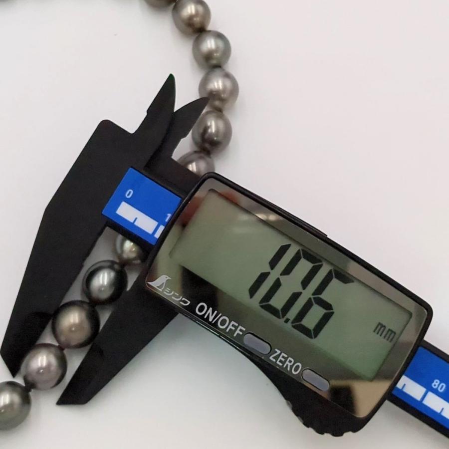 黒蝶真珠 ネックレス イヤリング セット 〜約10.6mm グレー系 約