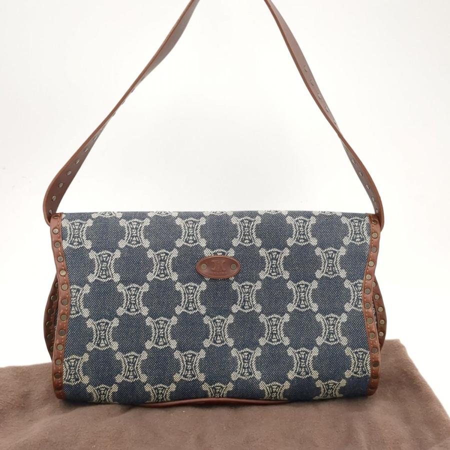 CELINE（セリーヌ） ショルダーバッグ マカダム デニムxレザー 