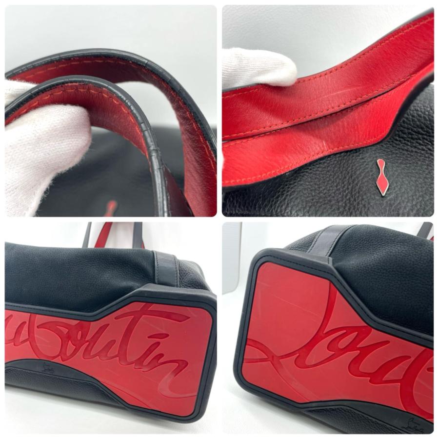 Christian Louboutin ボストンバッグ バッグデーモン スタッズ レザー ブラック レッド ユニセックス クリスチャンルブタン ◆2005_3