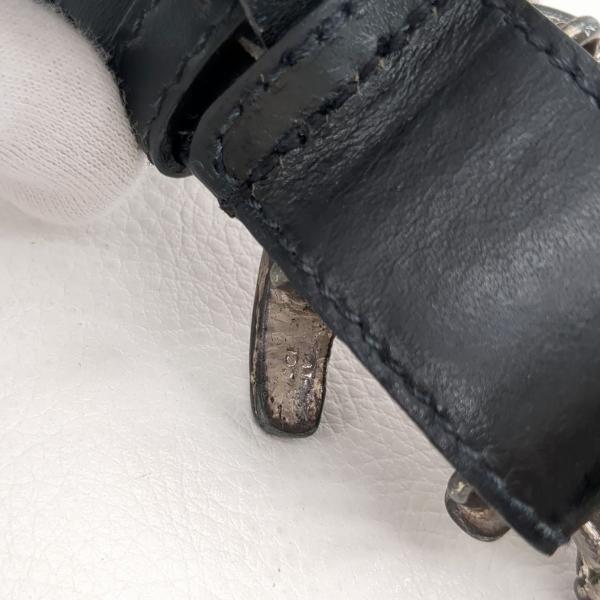 GUCCI（グッチ） ホースバックル レザーベルト ブラック 70・28 約60