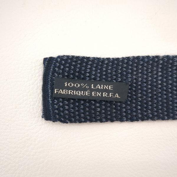 美品 HERMES エルメス ニットタイ ネクタイ ネイビー 箱付 剣先6cm HERMES（エルメス） 美品】エルメス ニット ネクタイ 幅6cm ネイビー
