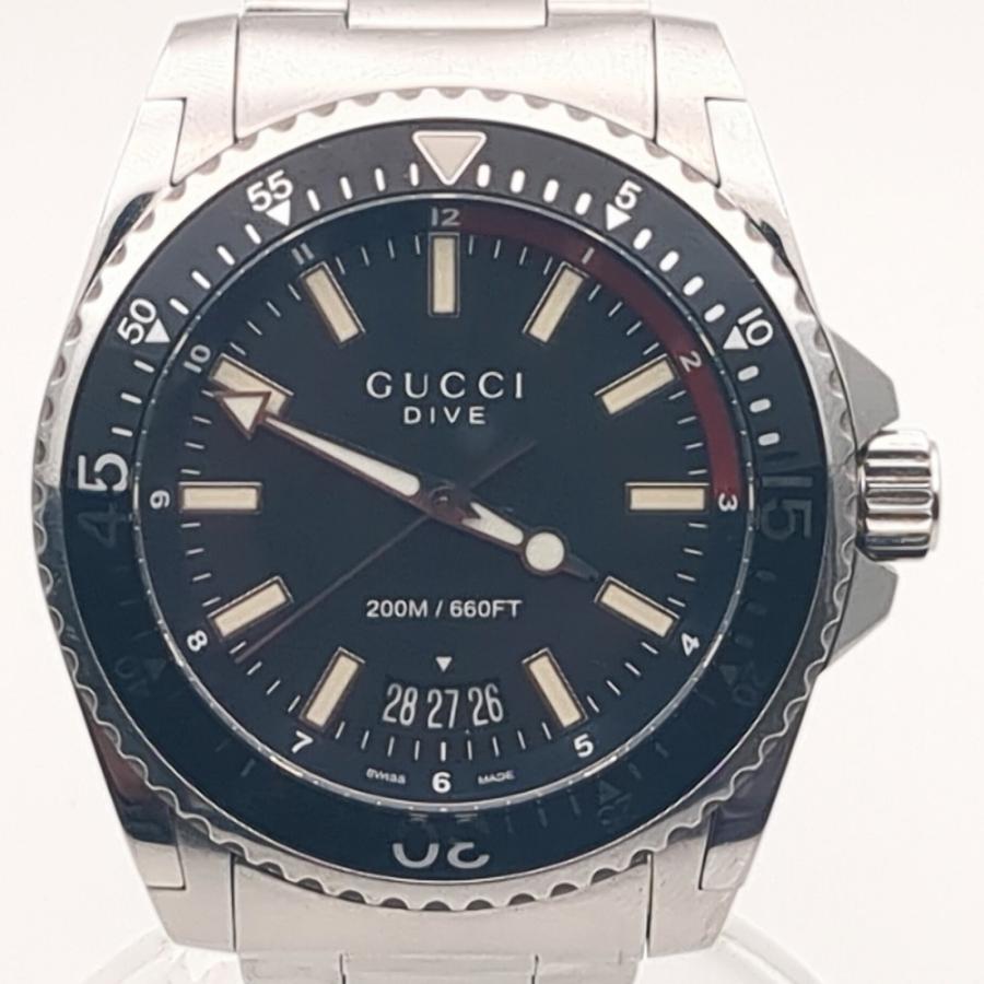 GUCCI（グッチ） ダイブ YA136212 クオーツ メンズ 腕時計 ブラック