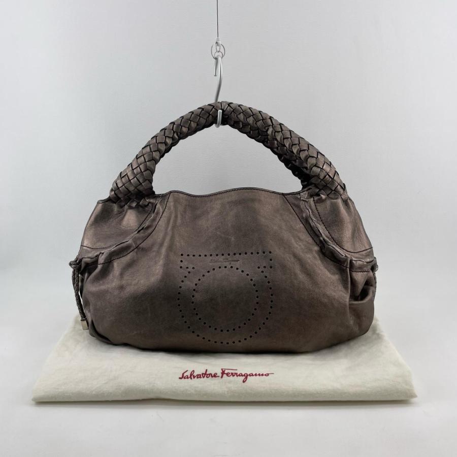 Salvatore Ferragamo ガンチーニ パンチング ハンドバッグ EZ-21 7889