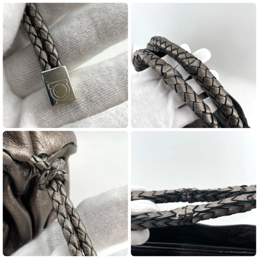 Salvatore Ferragamo ガンチーニ パンチング ハンドバッグ EZ-21 7889