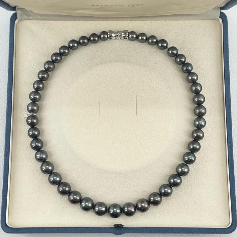 MIKIMOTO（ミキモト） 極美品 黒蝶貝真珠 K18WG 750 ネックレス セミ 