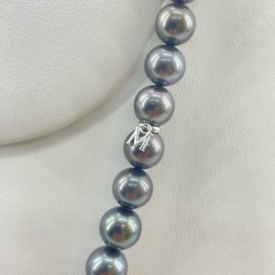 MIKIMOTO（ミキモト） 極美品 黒蝶貝真珠 K18WG 750 ネックレス セミ 